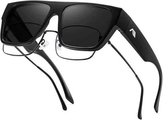 Fit Over Glasses Sunglasses for Women Men Trendy Square Shades Sun glasses Polarized UV400 Protection