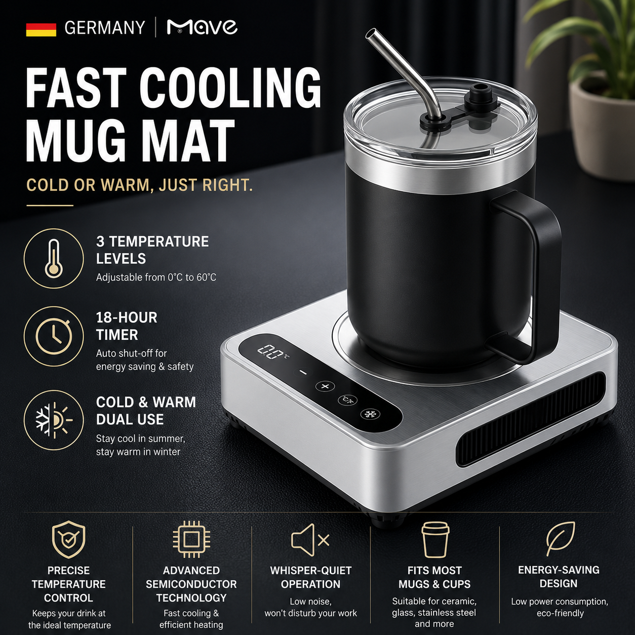 Premium Mug Warmer with Fast Cooling Technology – Smart Temperature Control