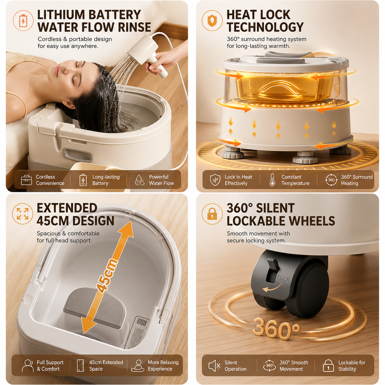 Portable Adjustable Shampoo Basin – Professional Home Hair Washing Station