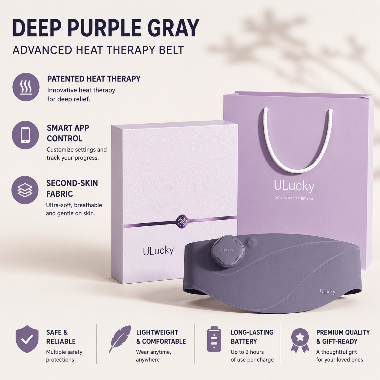 Luxury Smart Heating Belt for Period Relief – App Controlled | Premium Graphene Warm