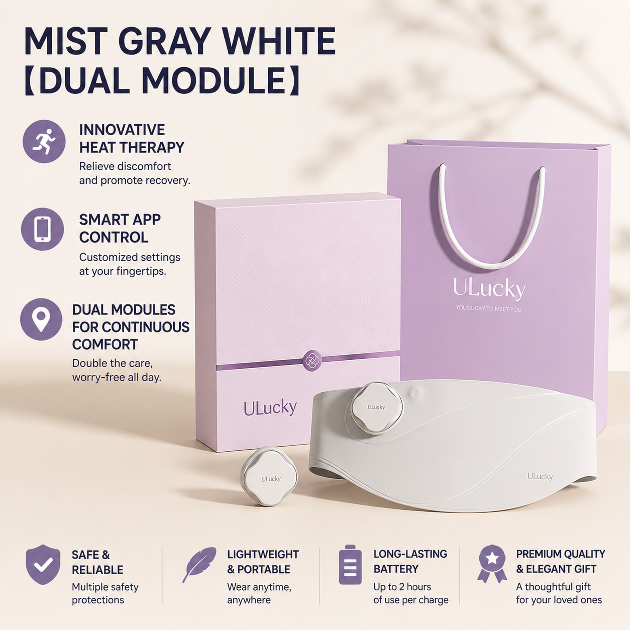 Luxury Smart Heating Belt for Period Relief – App Controlled | Premium Graphene Warm